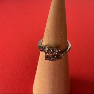 Bomb Party RBP3161 “Serafina Sparkle” LC Topaz on Rhodium Size 9 Ring NWT